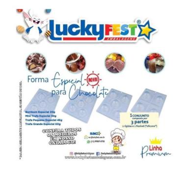 Imagem de Forma especial chocolate páscoa c/ 3 partes lucky fest, BOMBOM 20G