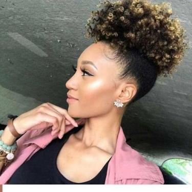 Imagem de Aplique Coque Afro Puff Cacheado - Dinka, OMBRE MEL