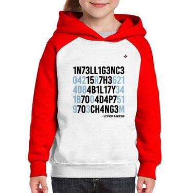 Imagem de Moletom Infantil Adapt to change - Foca na Moda, Branco, Vermelho, 12