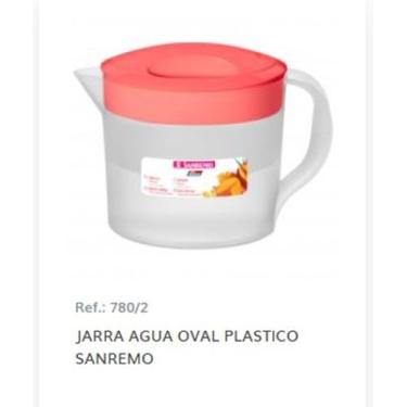 Imagem de Jarra De Suco Água Refresco Em Plástico Oval Com Tampa 1,27 Litros 780
