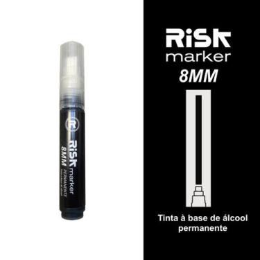 Imagem de Caneta marcador permanente artístico ponta 8MM Risk marker, Preto