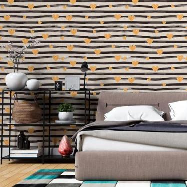 Imagem de Papel De Parede Adesivo Listrado Corações N06248 0,58X2,5M - Adesivo B