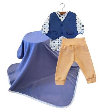 Imagem de Saida Maternidade Em Manta Menino 022-131 - PEQUENO ANJO, Azul, P