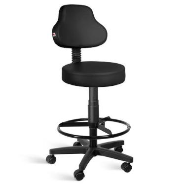 Imagem de Cadeira Mocho Alto Encosto Alto Giratória Com Rodízios - Shopcadeiras,