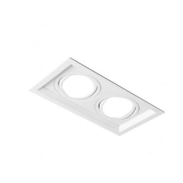 Imagem de Plafon Spot Embutir Direcionável 2 Lâmpadas AR111 Branco RL - Real Lus