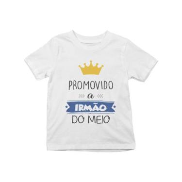 Imagem de Camiseta Infantil Promovido a Irmão do Meio Branca - Del France, 08