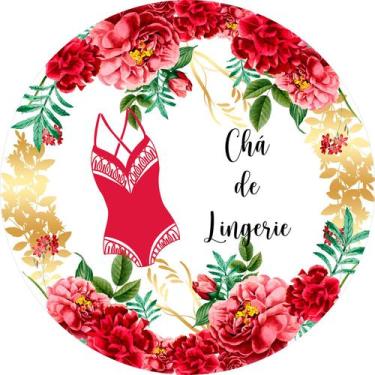 Imagem de Painel De Festa Redondo 1,50x1,50 - Lingerie e Flores Vermelhas 005 - 