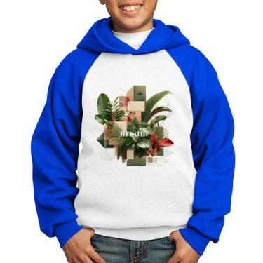 Imagem de Moletom Infantil Think Green - Foca na Moda, Branco, Azul, 14