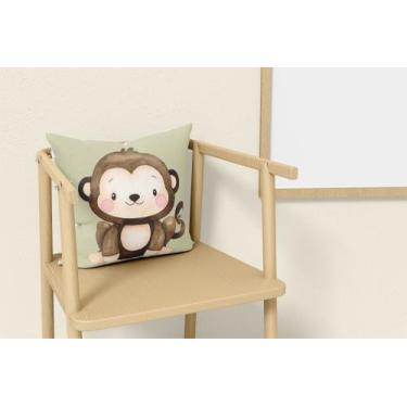 Imagem de Almofada com enchimento Infantil Macaco Verde Claro - Fabrika de Festa