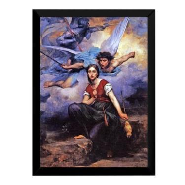 Imagem de Quadro Arte Pintura Joana Darc Anjos Eugene Tririon 42x29cm - Fanarte