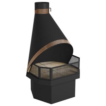 Imagem de Lareira de Canto e Meio de Parede Metávila Suiça, Preto