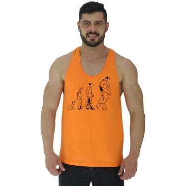 Imagem de Regata Menos Cavada Masculina MXD Conceito Evolution Evolução, Laranja