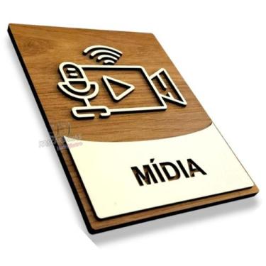 Imagem de Plaquinha para sala de videoconferência mdf indicativa 3mm - JJ