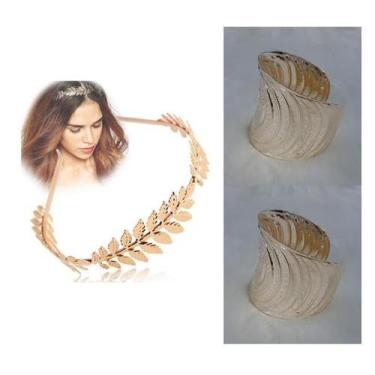 Imagem de Kit Deusa Grega C/ 1 Tiara e 2 Braceletes Romana - CM Presentes e Fant
