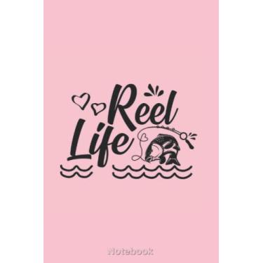 Imagem de Reel Fishing Life FT699 Notebook: Wide Ruled Notebook Paper For Kids, Teens, Girls, Boys, And Students| 6x9 120 Paper Notebook, School Supplies, Aesthetic Preppy Notebook