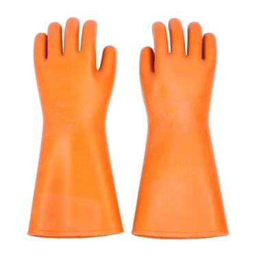 Imagem de Luvas de Proteção de Segurança para Trabalho, Luvas Isolantes de Borracha de 1,8 Mm de Espessura 25000V 12kV Luvas para Eletricistas Isoladas de Alta Tensão Com 2 Luvas Regulares