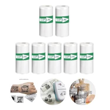 Imagem de Kit 7 Bobinas Etiqueta Térmica Adesiva 55x25mm 3 Metros Transparente Rolo Para Mini Impressora Portátil e a Prova De Água Papel Térmico Adesivo Contínua StartBox
