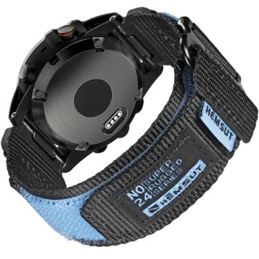Imagem de Pulseira de relógio compatível com Garmin, pulseira militar de nylon de 26 mm para Fenix 8 51 mm/7X/7X Pro/6X/6X Pro/5X/5X Plus, Tactix 7 Pro/Delta, Quatix 6X/5X, Descent MK1/MK2, Instinct 2X,