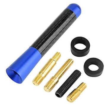 Imagem de Antena curta de rádio de fibra de carbono de 7,6 cm, antena de substituição de carro para modificações universais de carro (azul)