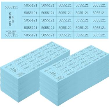 Imagem de Kosiz 1000 folhas de bilhete de sorteio com 25 números de licitação bilhetes de leilão chinês folhas de bilhetes leilão cesta leilão silencioso para eventos sala de aula escola igreja (azul claro)