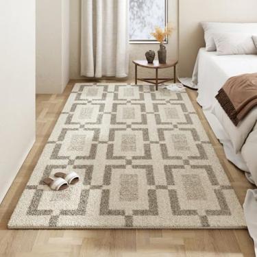 Imagem de Tapete listrado geométrico de luxo, confortável, macio, para sala de estar, bege, cor creme, decoração moderna, tapete para quarto, YHT078, I, 300x400CM