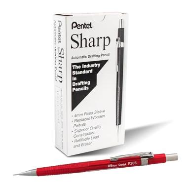 Imagem de Pentel Lapiseira afiada, (0,5 mm), corpo vermelho metálico, caixa com 12 (P205MB)