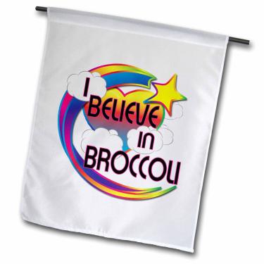 Imagem de 3dRose fl_166305_1 Bandeira de jardim com design I Believe in Brócolis Cute Believer, 30,5 x 45,7 cm