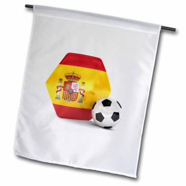 Imagem de 3dRose fl_181916_1 Bandeira de jardim bola de futebol Espanha Portugal, 30 x 45 cm