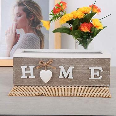 Imagem de Organizador de chá, Suporte para Saquinho de chá, Recipiente Organizador de Joias de Mesa de Madeira, Caixa de Armazenamento Organizadora de Caixa de chá Com Compartimentos