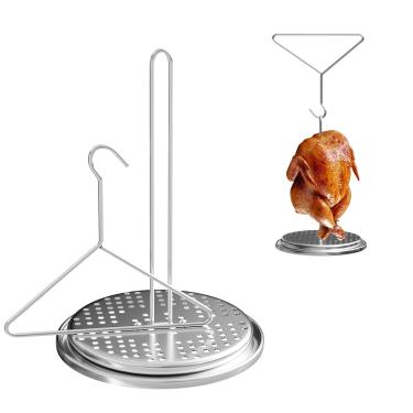 Imagem de bbq777 Kit de acessórios de peças de reposição para fritadeira de peru para churrasqueira, para suporte de fritadeira, gancho de fritadeira de peru, gancho de fritadeira de peru, suporte de fritadeira de aço inoxidável para aves domésticas com base de alumínio