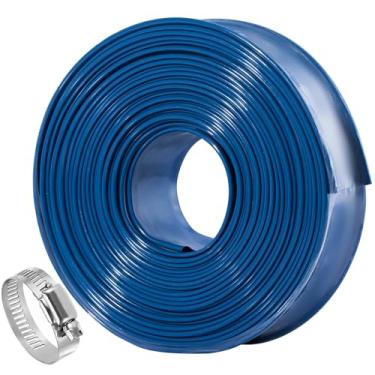 Imagem de ZY-hosetube Mangueira de piscina de vinil azul espesso de 5 cm x 30 m para filtro de retrolavagem, drenagem de água de lagoa de piscina