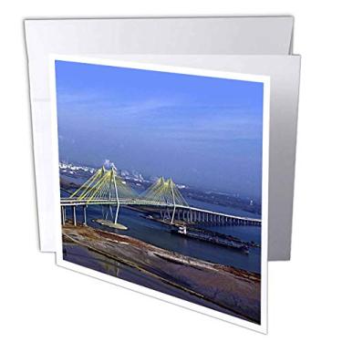 Imagem de 3dRose Fred Hartman Bridge over the Houston Ship Channel, Houston, Texas - Cartões comemorativos, 15 x 15 cm, conjunto de 12 (gc_184395_2)