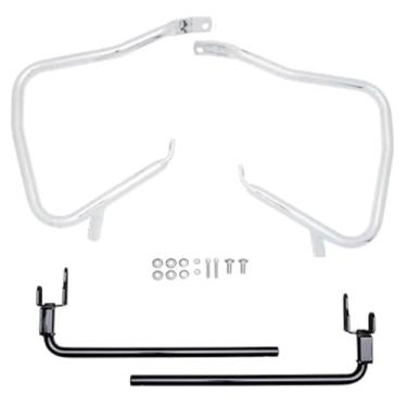 Imagem de Eagle Skull Kit de suporte para alforjes traseiros cromados Harley Davidson Touring Street Glide Road Glides CVO 2023-2025 Sacos de selim de suporte para alforjes # 90202507 Suportes de barra