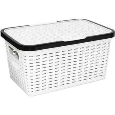 Imagem de Caixa plastica multiuso bicolor 25l preto/branco (s) monte libano unid