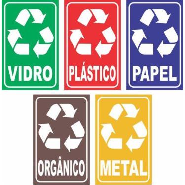Imagem de Adesivo Para Lixo E Lixeira Reciclável 20x12cm Resistente - Royal Prin