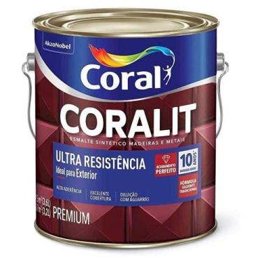 Imagem de Esmalte Coral Brilhante Premium Ultra Resistência 3,6L, Cinza Escuro