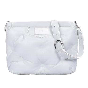Imagem de Bolsa feminina de couro italiano premium – Bolsa de mão 100% de couro legítimo. Bolsa transversal com alça removível, Branco, Medium