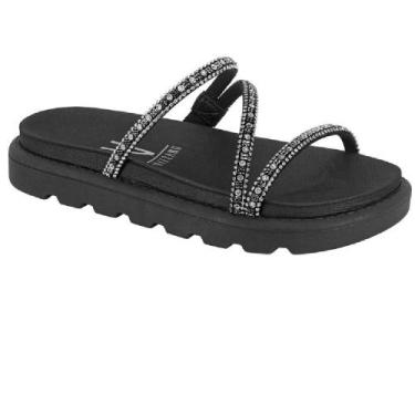 Imagem de Papete vizzano tiras strass ref 6459.118.29043, 35, Preto, Prata