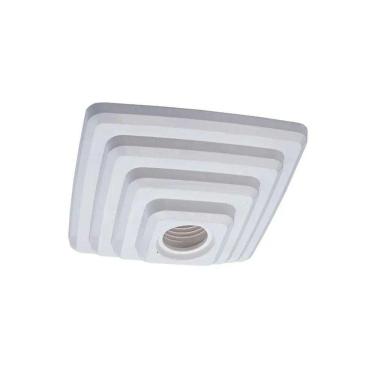 Imagem de Plafon Lâmpada Bocal E27 Quadrado Pirâmide Branco Roperplast