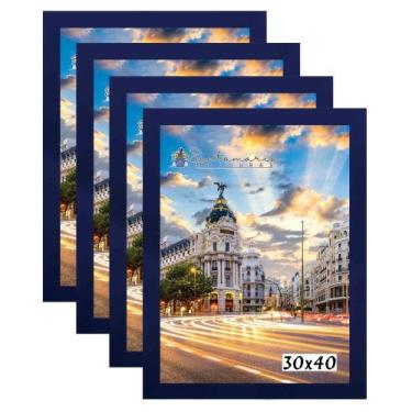 Imagem de Kit 4 Porta Retrato Molduras 30x40 Azul - Santamaria Molduras