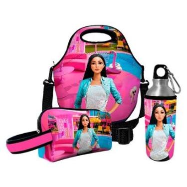 Imagem de Kit Escolar Infantil Lancheira Térmica + Necessaire Plus + Squeeze de Alumínio – ISOPRENE – Me-Unissex