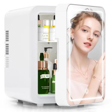 Imagem de Mini Geladeira Portátil BOGDA 4L - 6 Latas, com Espelho e Luz LED