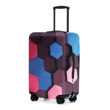 Imagem de ReignSword Capa protetora de mala de viagem adequada para bagagem de 55 a 61 cm, capas de bagagem laváveis para mala aprovada pela Tsa (H941, M), Multi, M