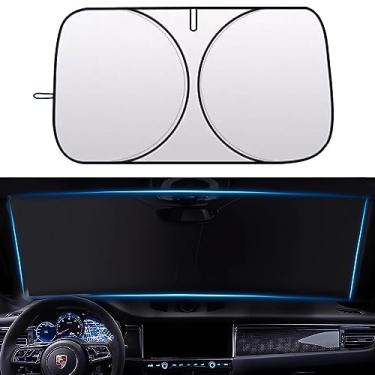 Imagem de Para-brisa de carro Sombra de janela dianteira de carro espessamento para proteção solar e proteção UV Bloqueador solar refletivo de carro dobrável para carro, caminhão, SUV - pequeno 140 x 83 cm