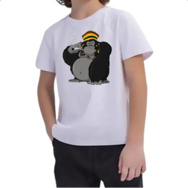 Imagem de Camiseta Infantil Gorila Reggae - Alearts, 16