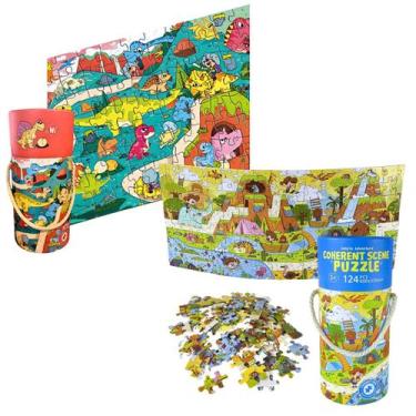 Imagem de Quebra Cabeça Infantil Colorido - Castela, Dinossauro