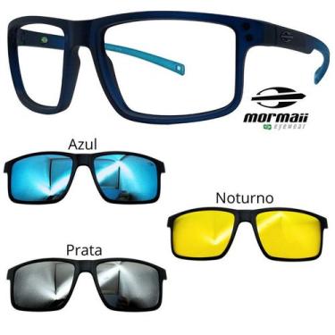 Imagem de Oculos Mormaii Swap 5 6127 KC6 Azul Fosco Com 3 Clipons, Azul, Prata, 