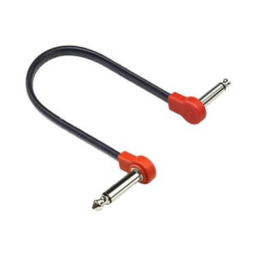 Imagem de Dynwave Cabo de pedal de efeito de guitarra, cabos de guitarra de 1/4 polegadas, ângulo reto, baixo ruído, conector macho ts, cabos de remendo de guitarra, 30cm Vermelho