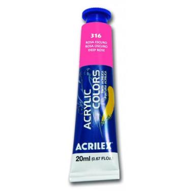 Imagem de Tinta Acrílica Acrylic Colors 20ml Bisnaga Acrilex, Rosa escuro