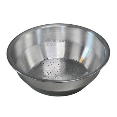 Imagem de Escorredor de Arroz Legumes Macarrao Lava Tudo em Alumínio Polido Baci